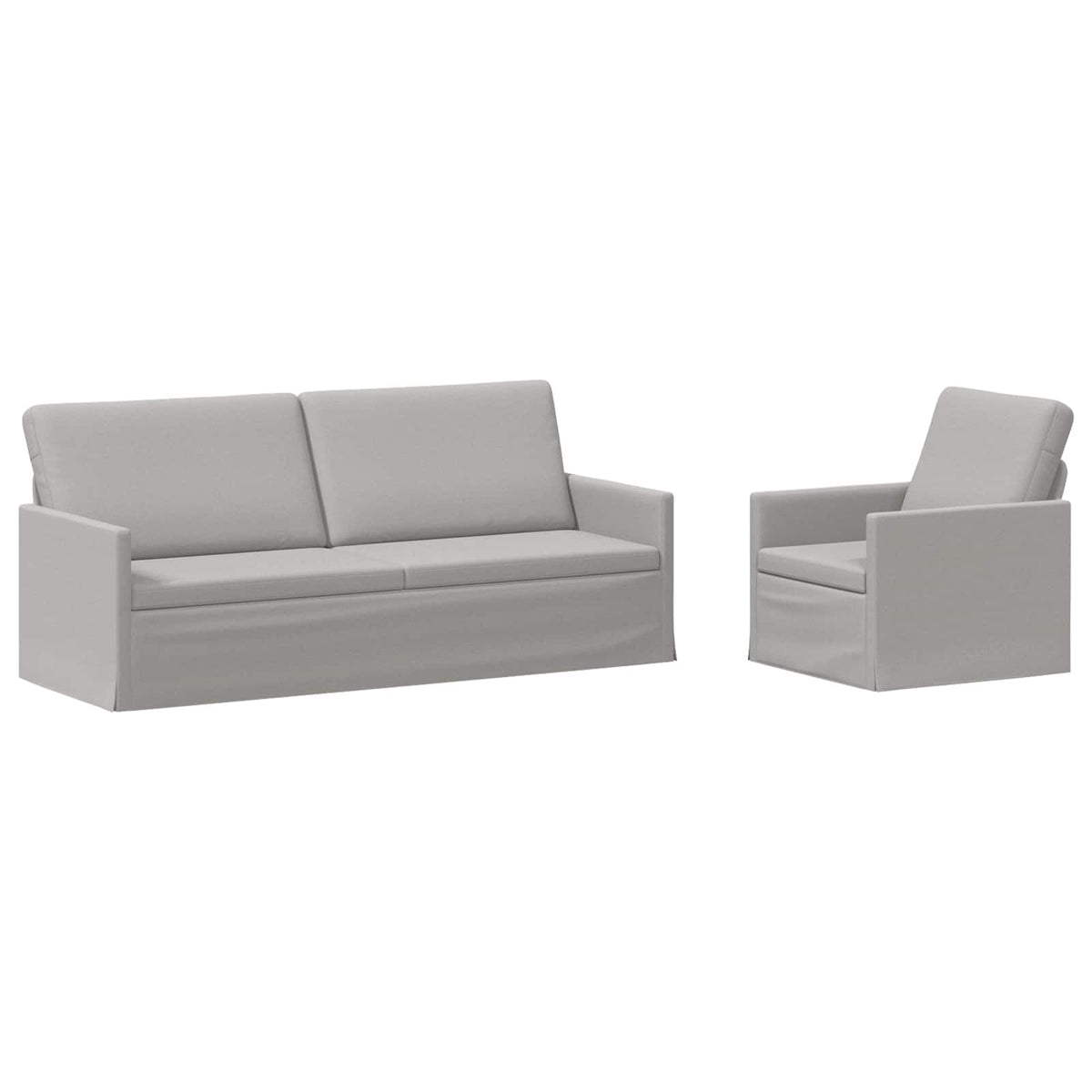 Sofa Set 2 pcs Cloud Grey Fabric