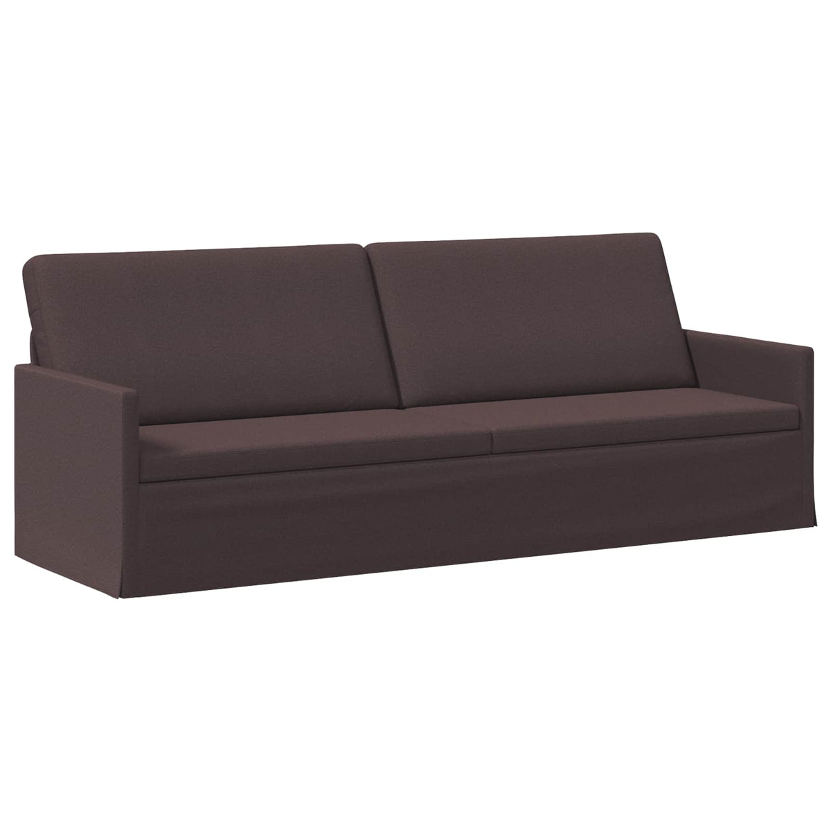 Sofa Set 2 pcs Dark Brown Fabric