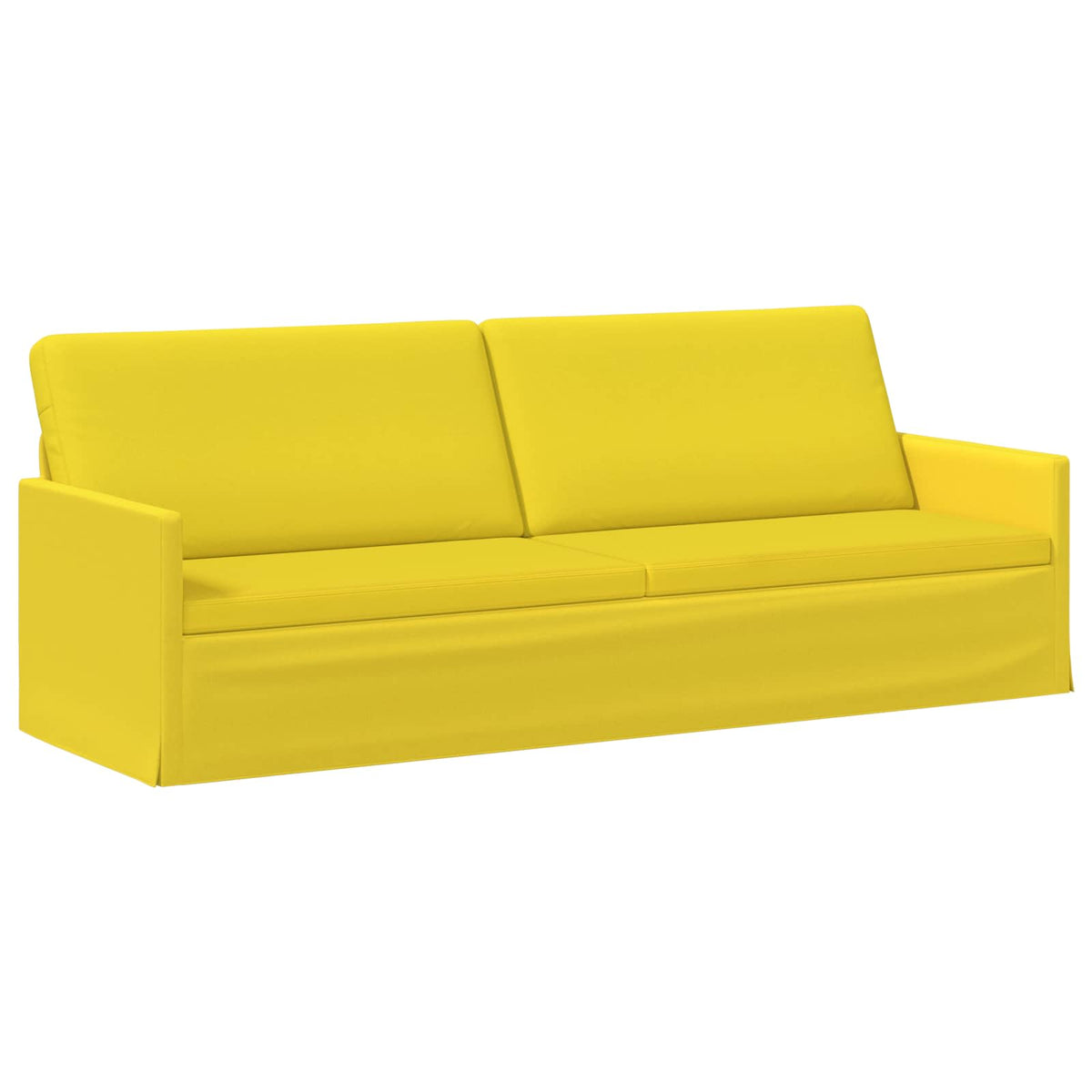 Sofa Set 2 pcs Light Yellow Fabric