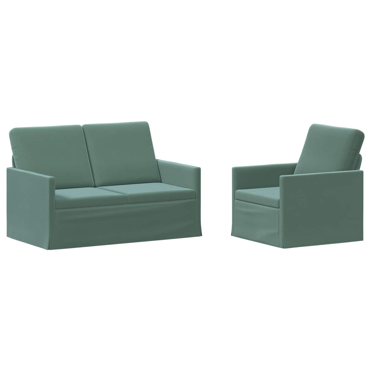 Sofa Set 2 pcs Sea Green Velvet