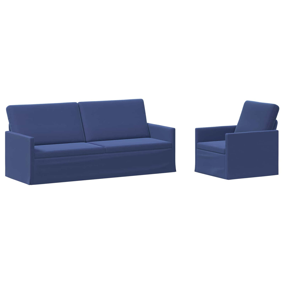 Sofa Set 2 pcs Police Blue Velvet