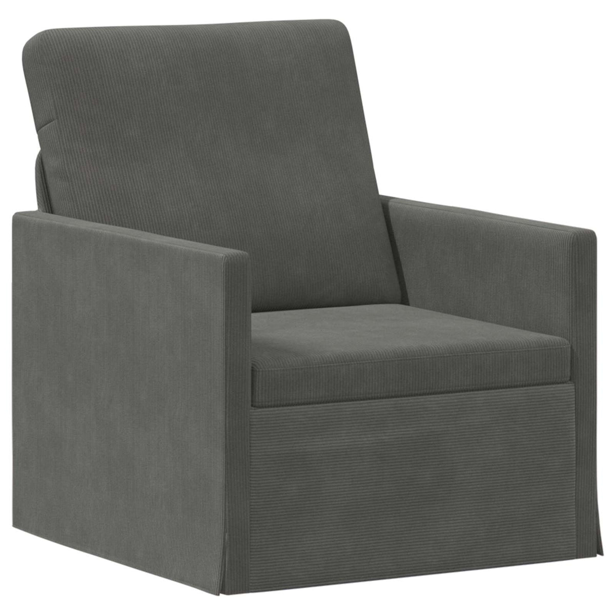 Sofa Set 2 pcs Dark Grey Corduroy Fabric