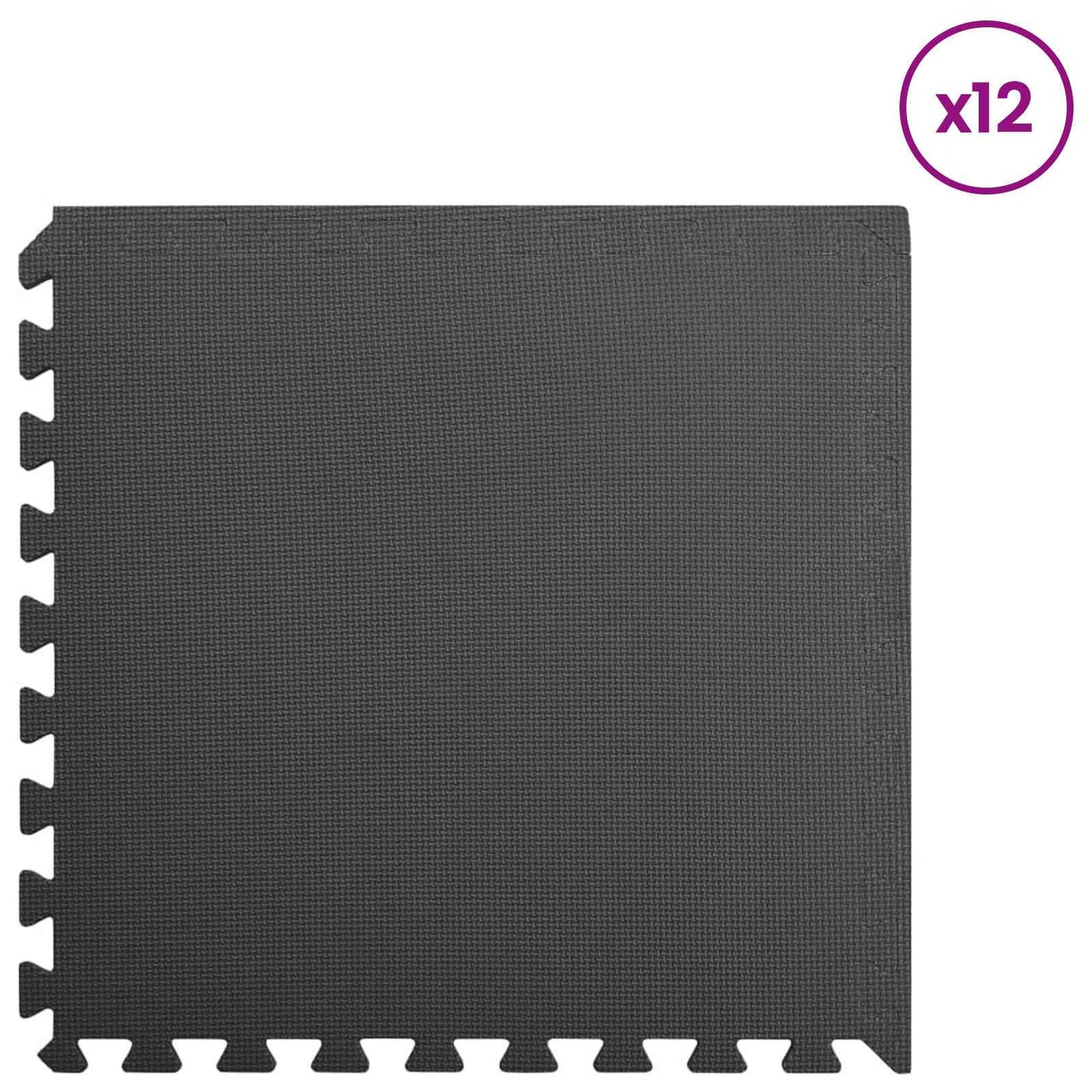 Pool Ground Mat 12 pcs Black 4.32 ㎡ EVA Foam