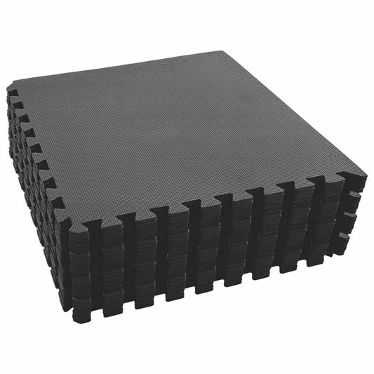 Puzzle Exercise Mats 24 pcs Black 8.64 ㎡ EVA Foam