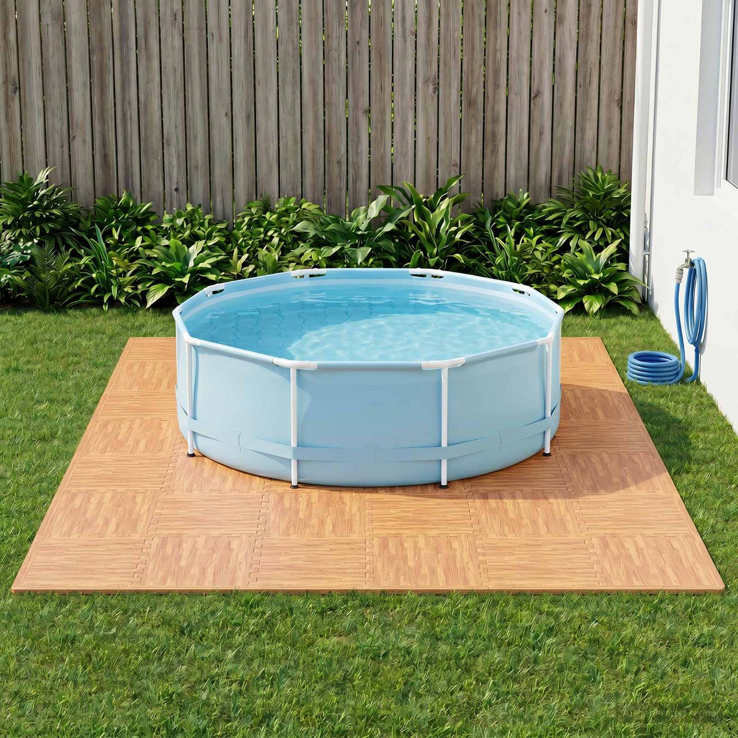 Pool Ground Mat 40 pcs Wood 14.4 m² EVA Foam