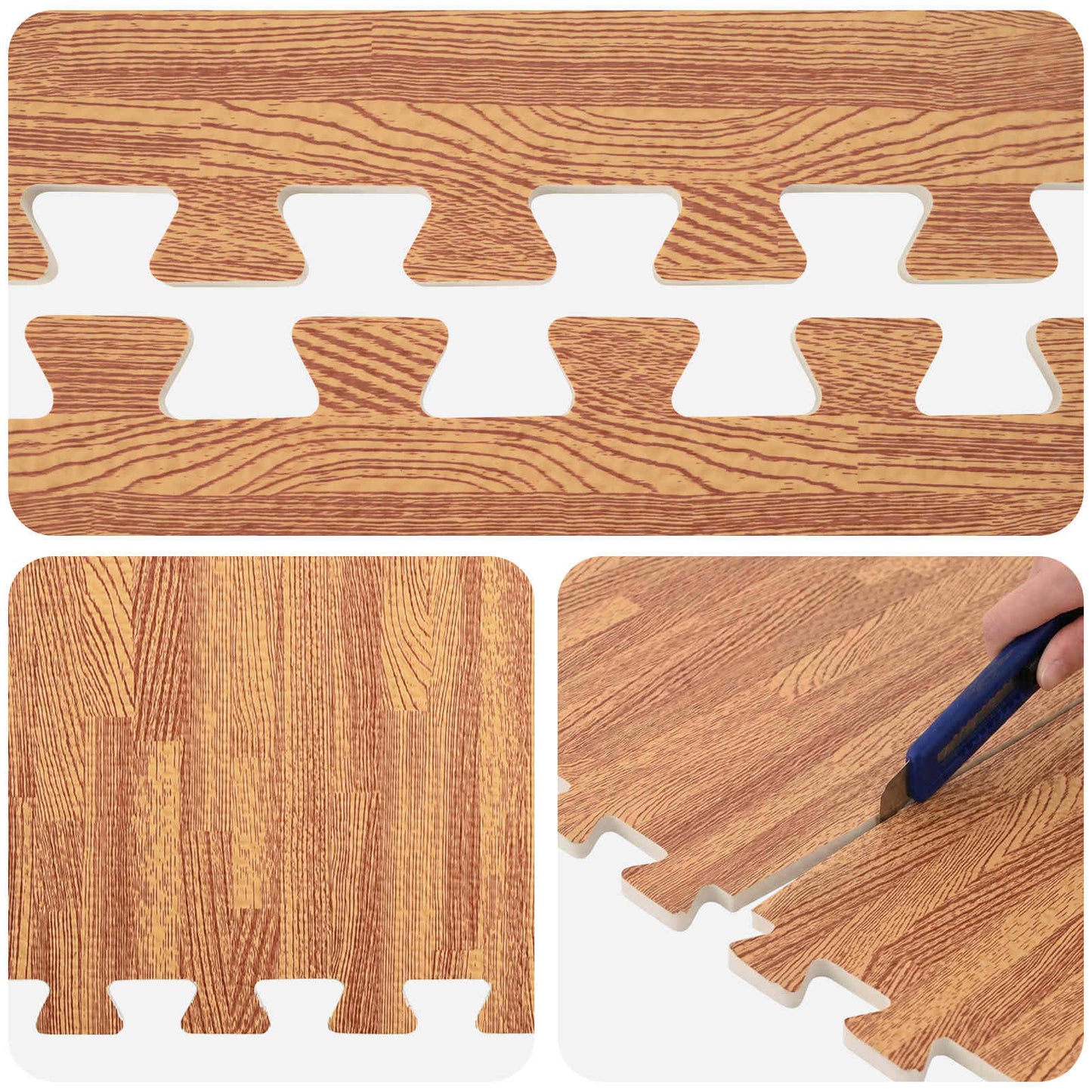 Pool Ground Mat 24 pcs Wood 8.64 m² EVA Foam