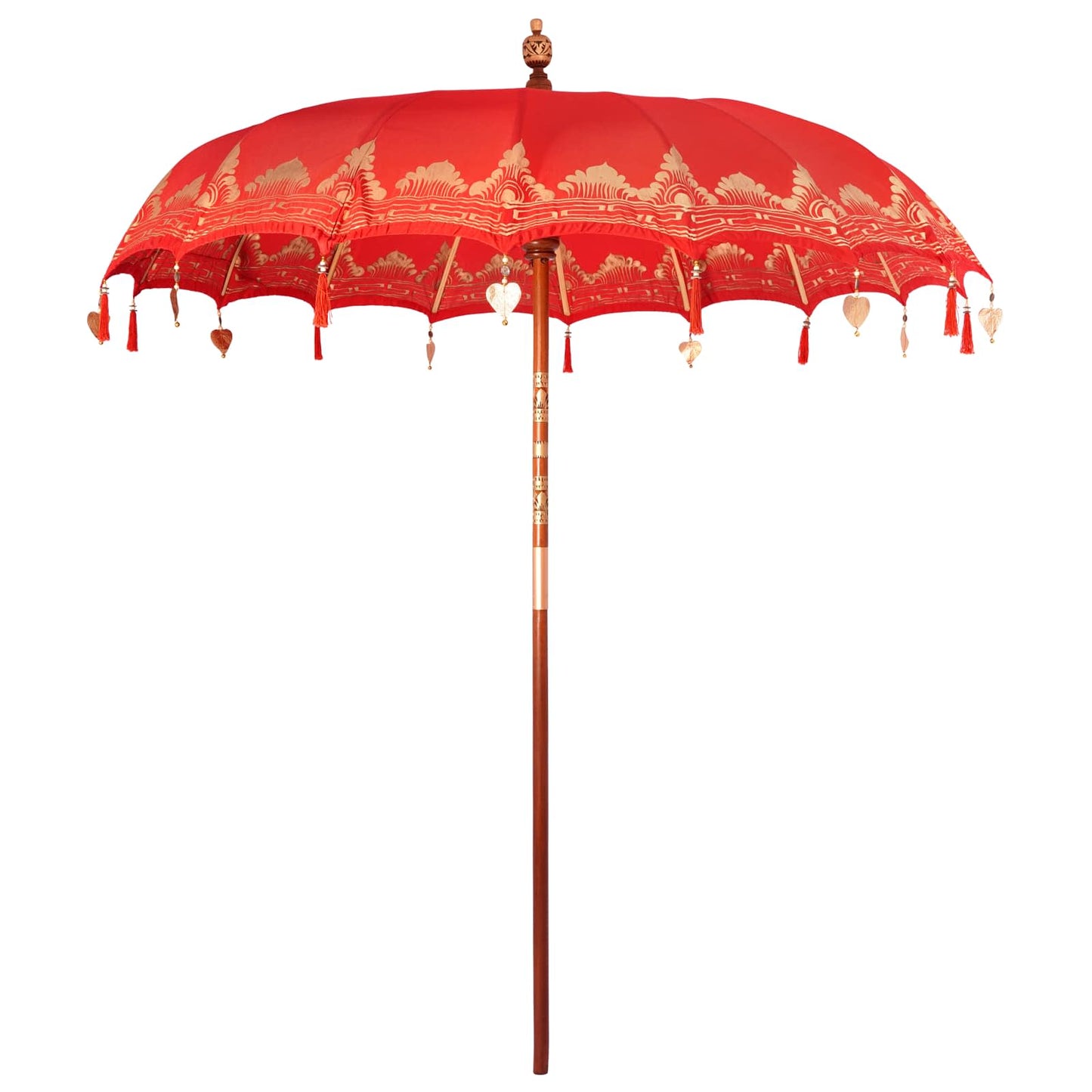 Balinese Parasol with Base 260 220 x 220 x 295 cm Red and Brown