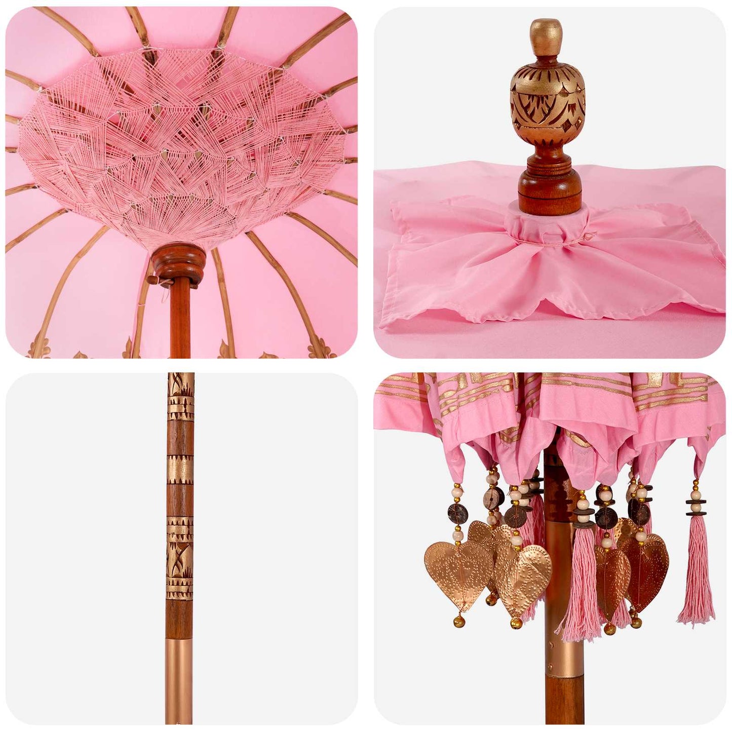 Balinese Parasol with Base 2 pcs Pink