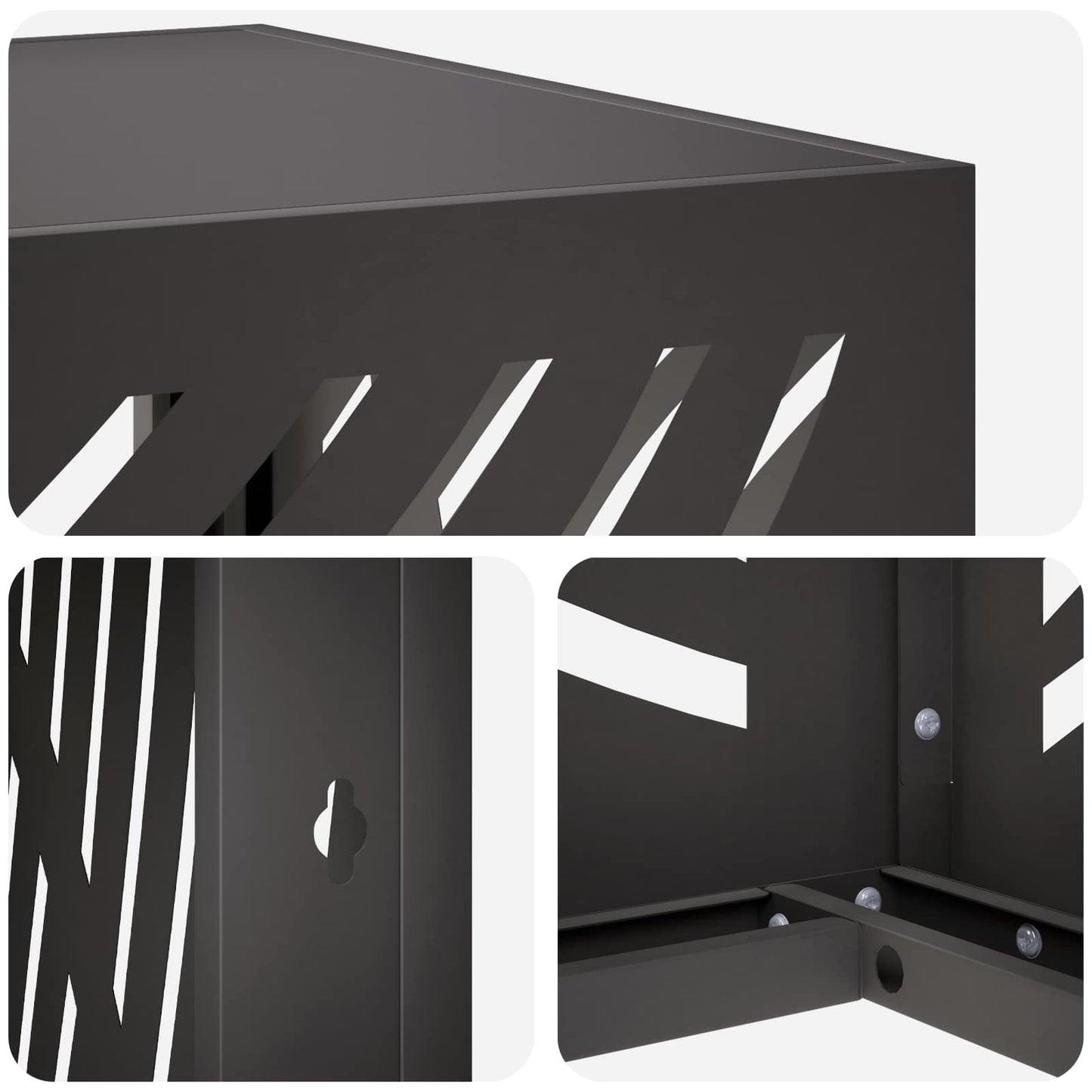 Air Conditioner Cover Black 90 x 40 x 60 cm Steel