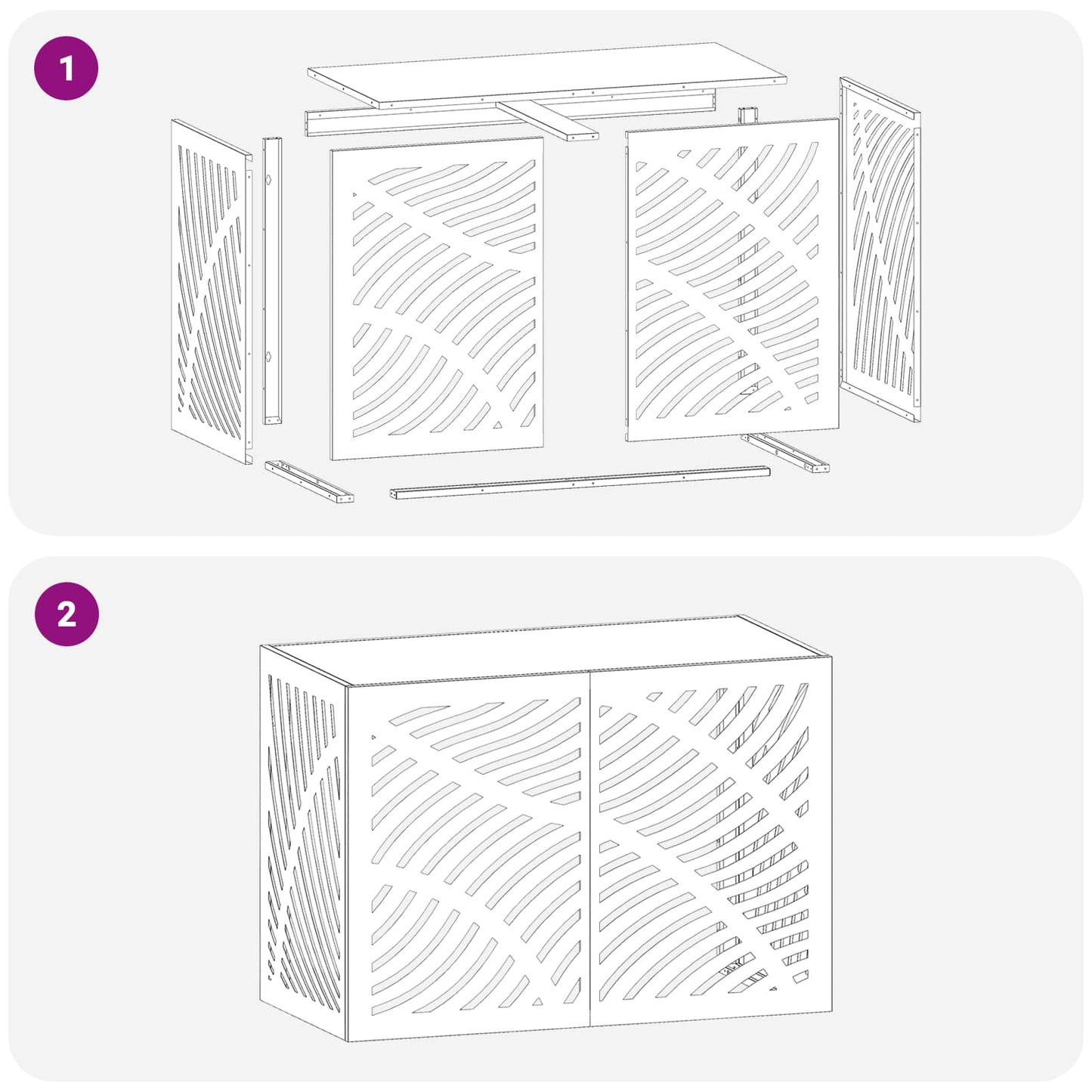 Air Conditioner Cover White 100 x 50 x 70 cm Steel