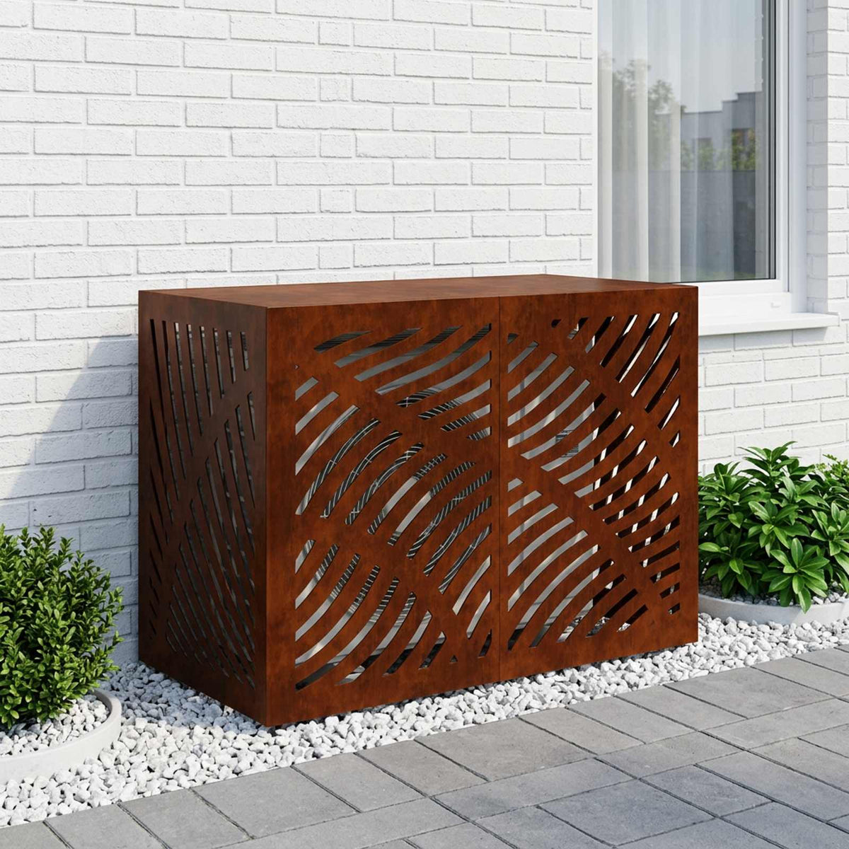 Air Conditioner Cover Rusty 100 x 50 x 70 cm Weathering Steel
