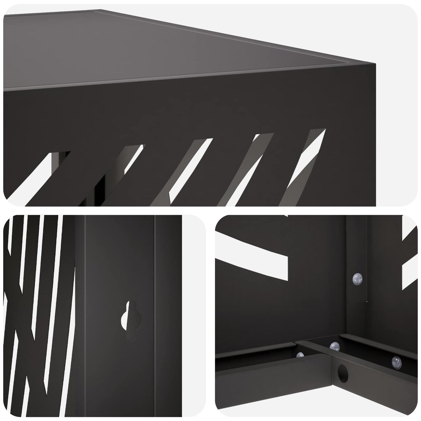 Air Conditioner Cover Black 110 x 50 x 80 cm Steel