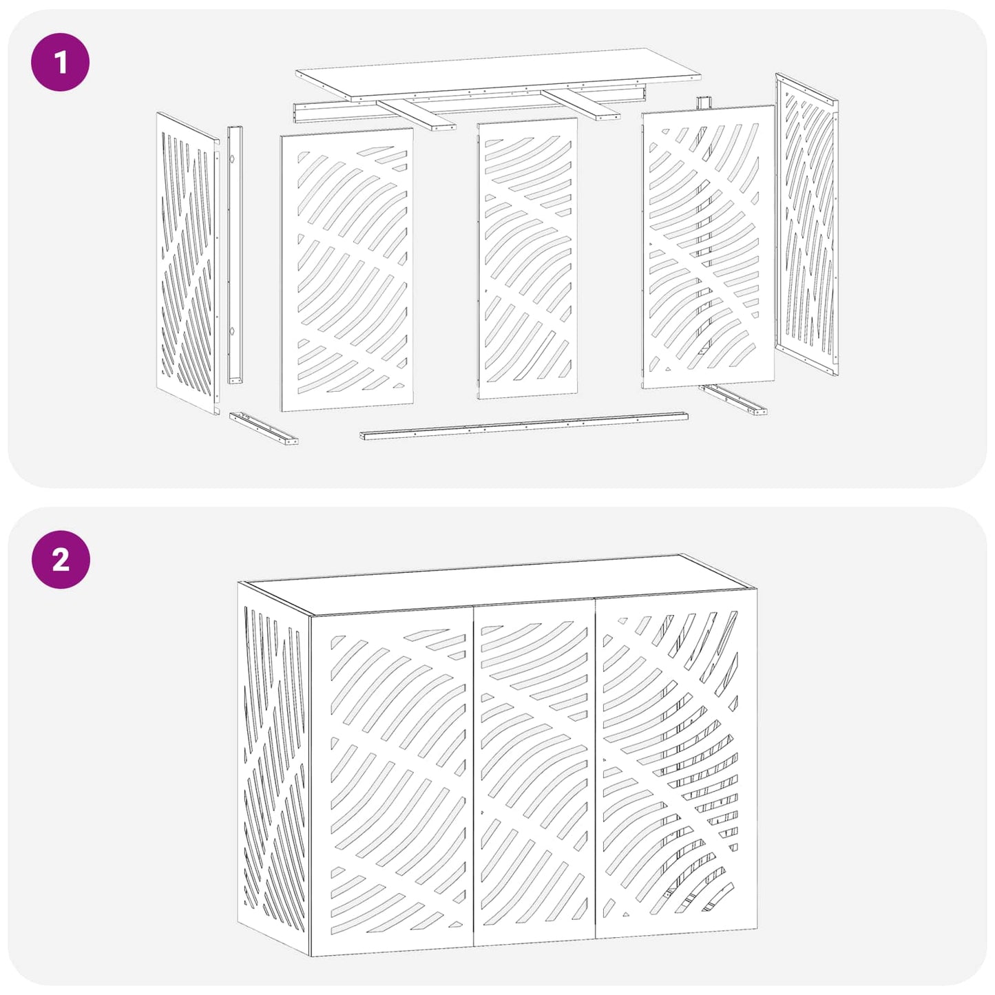 Air Conditioner Cover Anthracite 110 x 50 x 80 cm Steel