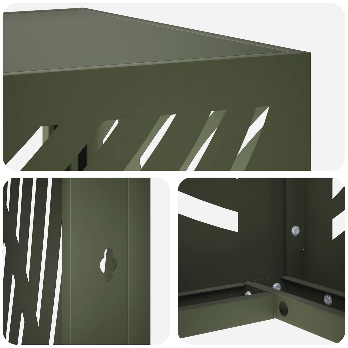 Air Conditioner Cover Olive Green 110 x 50 x 80 cm Steel