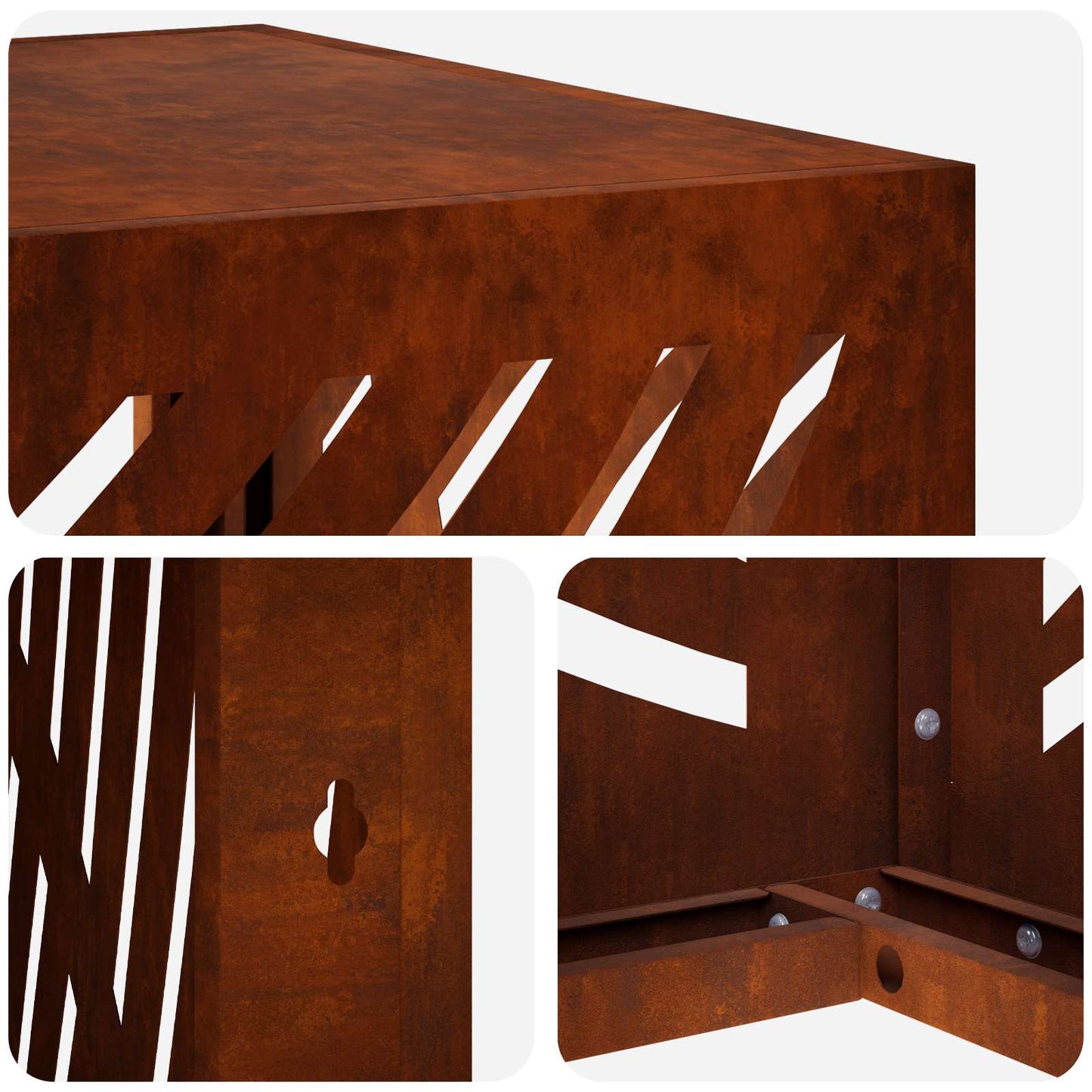 Air Conditioner Cover Rusty 110 x 50 x 80 cm Weathering Steel
