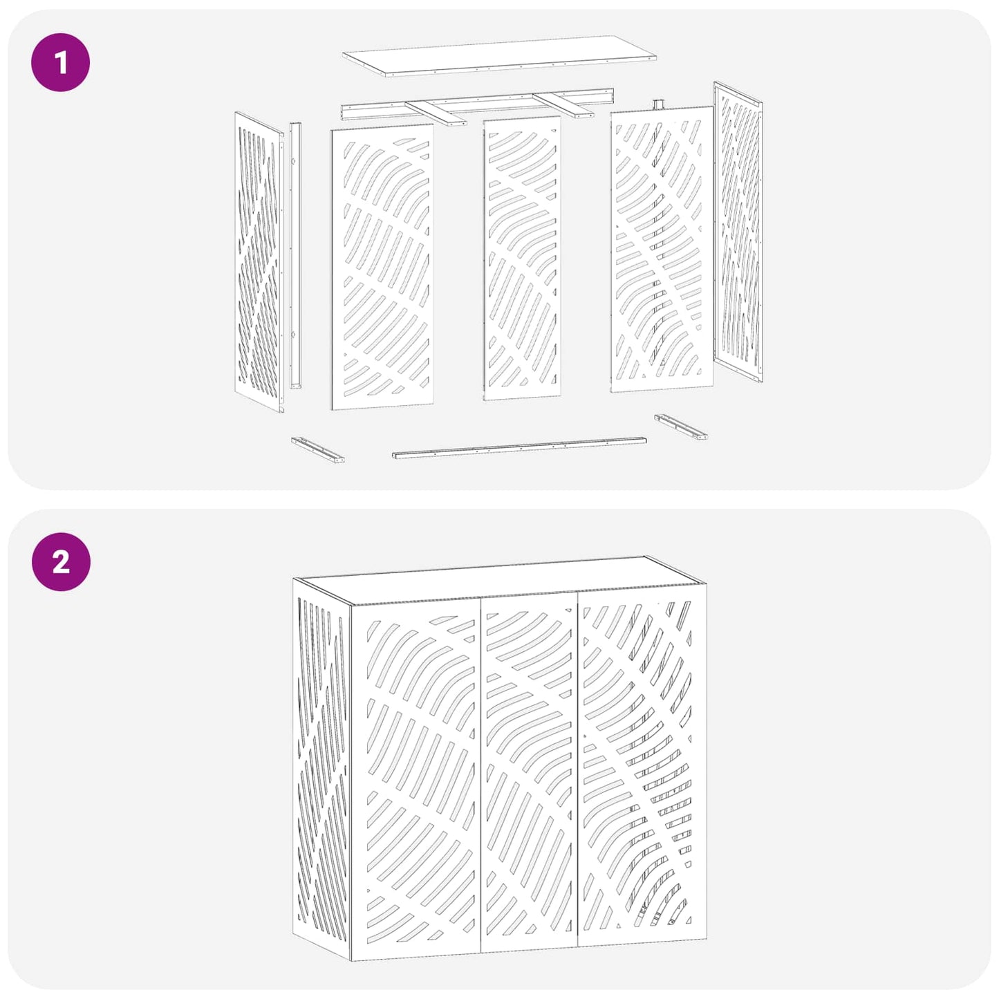 Air Conditioner Cover White 110 x 50 x 105 cm Steel
