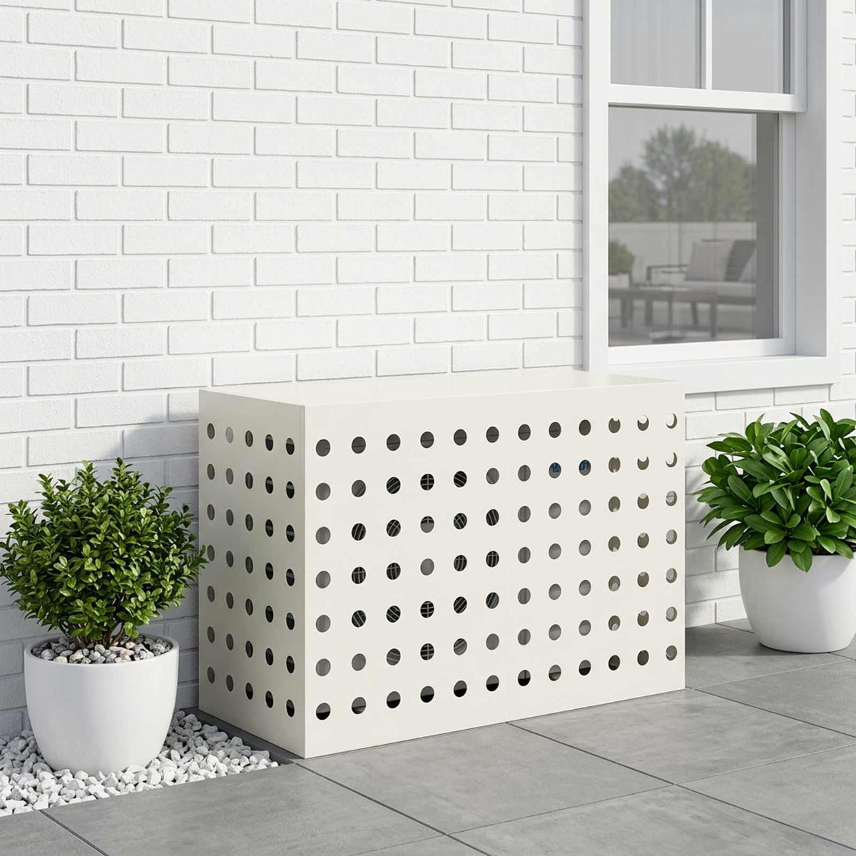 Air Conditioner Cover White 90 x 40 x 60 cm Steel