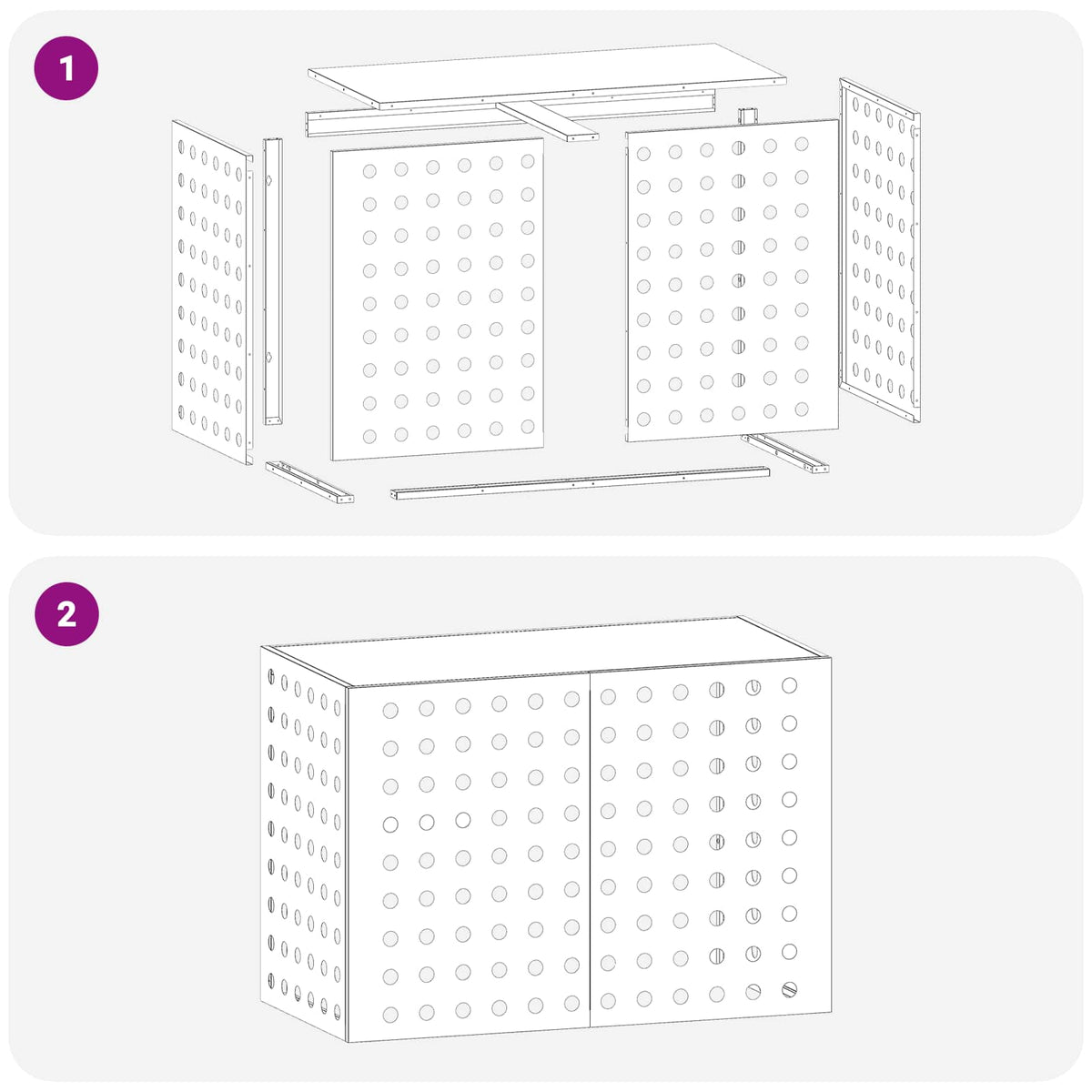 Air Conditioner Cover White 100 x 50 x 70 cm Steel