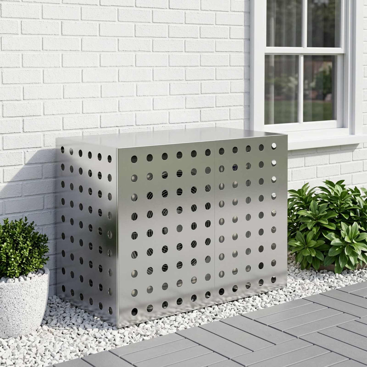 Air Conditioner Cover Silver 100 x 50 x 70 cm Galvanised Steel