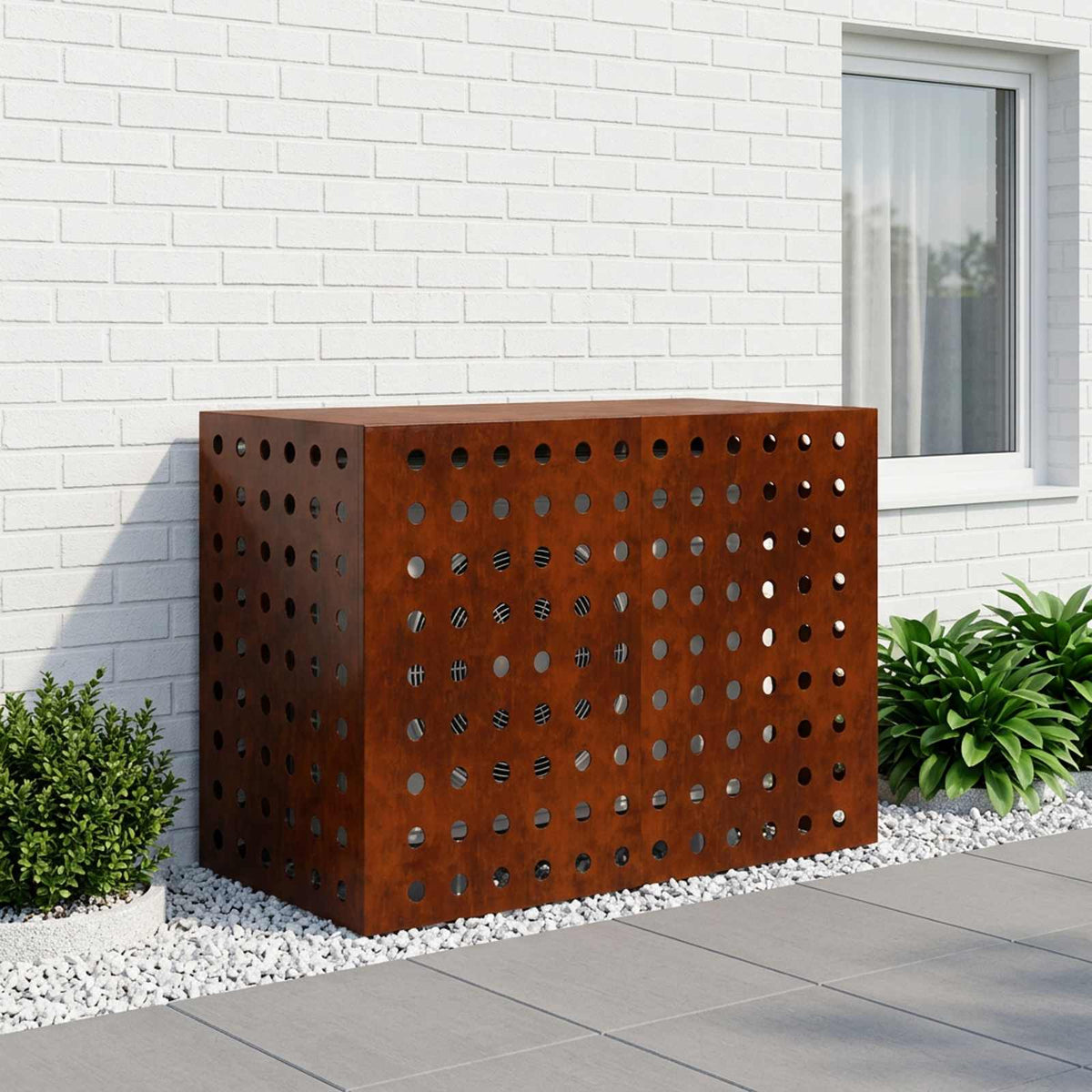 Air Conditioner Cover Rusty 100 x 50 x 70 cm Weathering Steel
