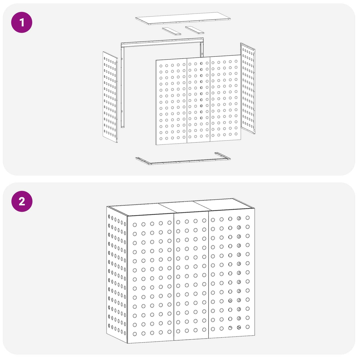 Air Conditioner Cover White 110 x 50 x 105 cm Steel