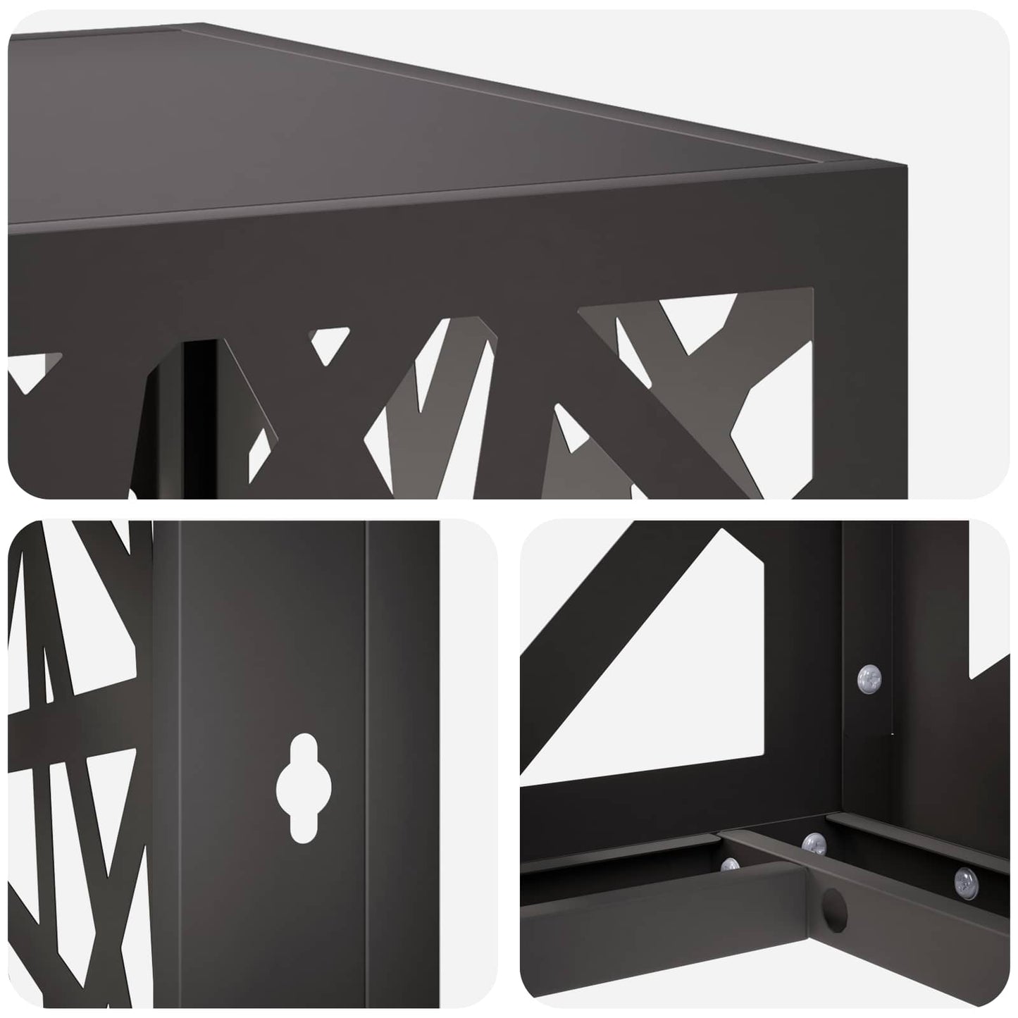 Air Conditioner Cover Black 90 x 40 x 60 cm Steel
