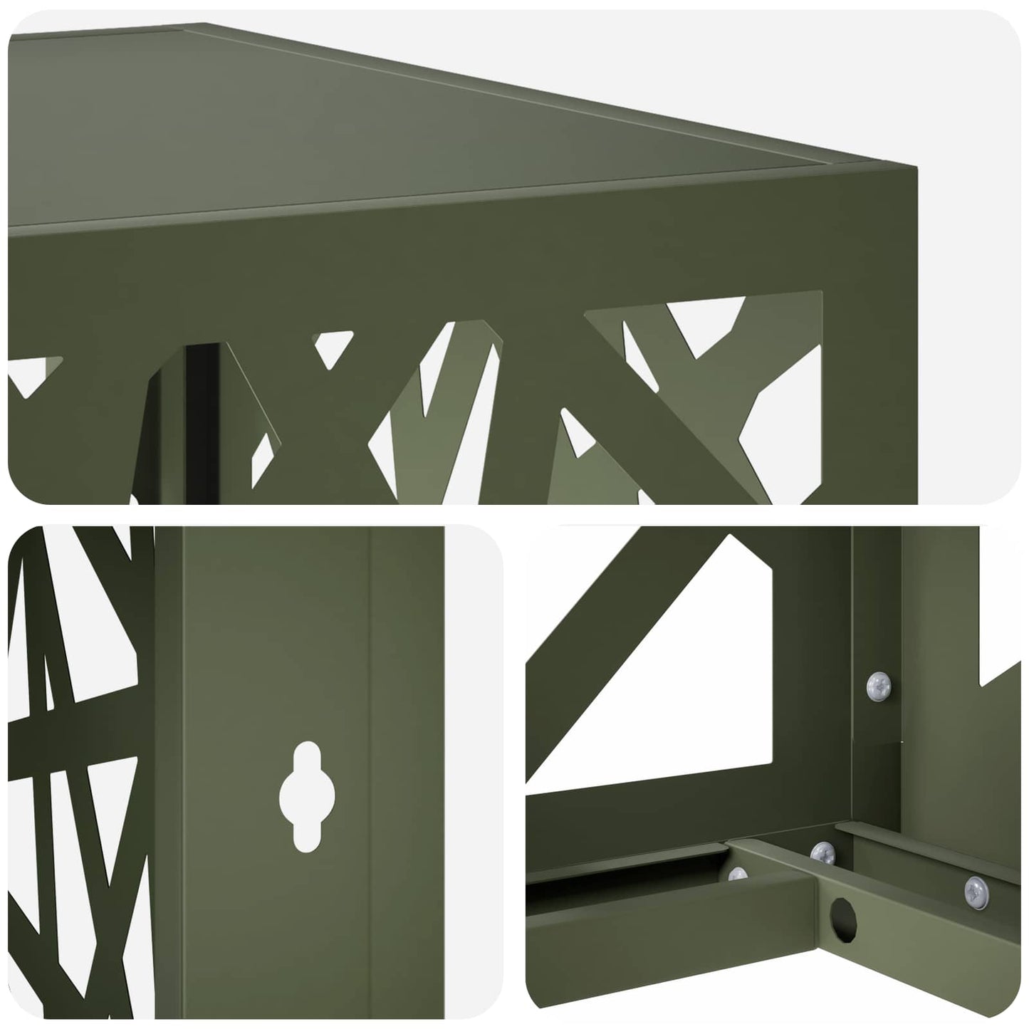 Air Conditioner Cover Olive Green 90 x 40 x 60 cm Steel