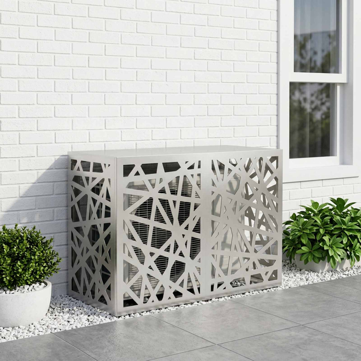 Air Conditioner Cover Silver 90 x 40 x 60 cm Stainless Steel