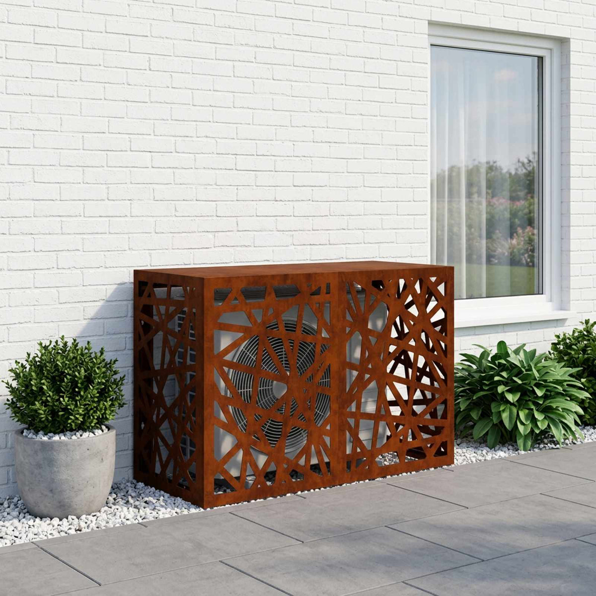 Air Conditioner Cover Rusty 90 x 40 x 60 cm Weathering Steel