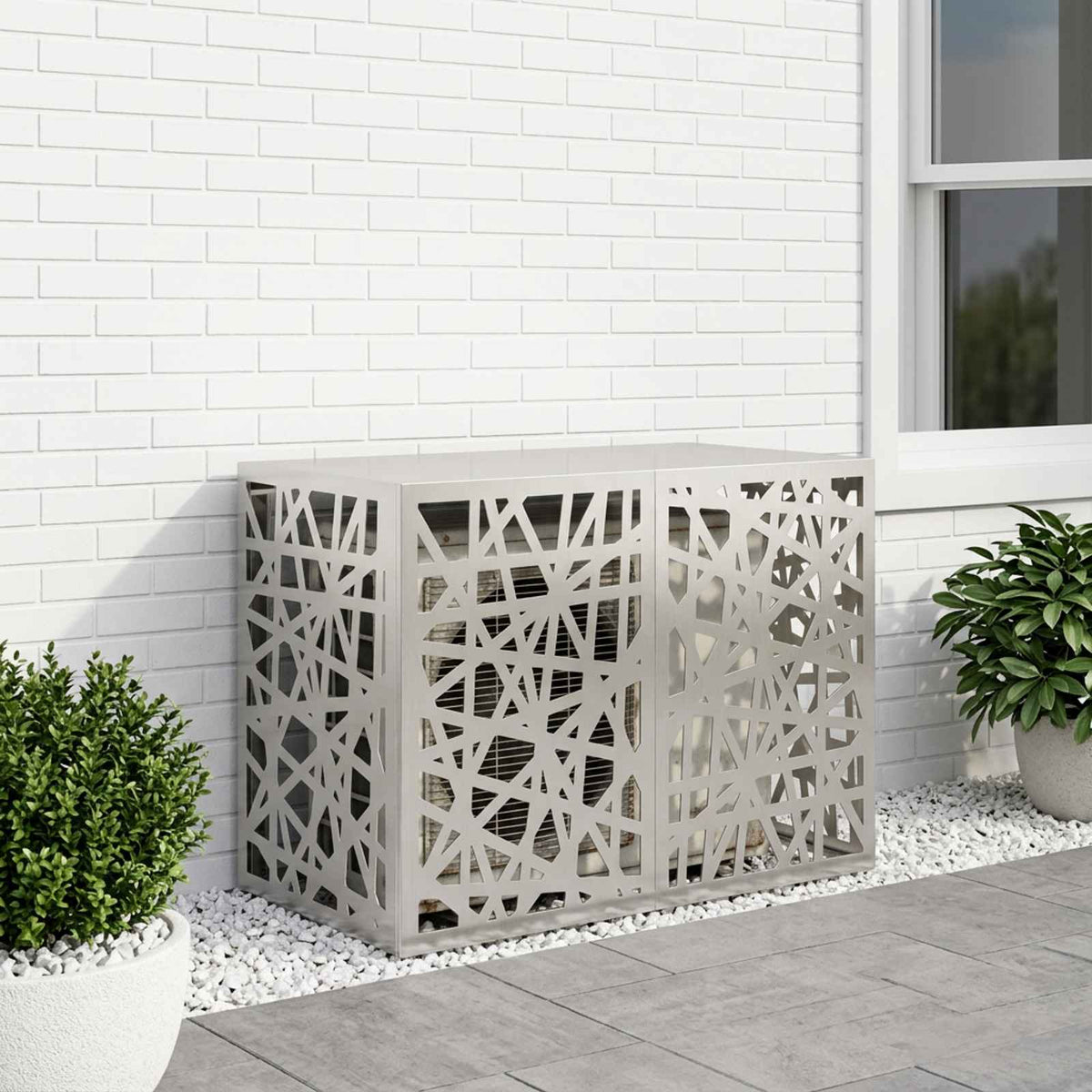 Air Conditioner Cover Silver 100 x 50 x 70 cm Stainless Steel