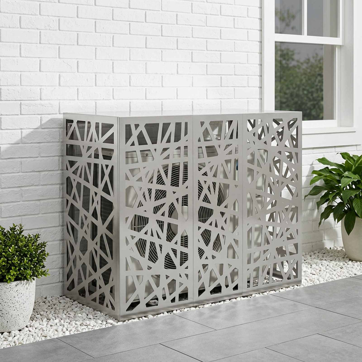 Air Conditioner Cover Silver 110 x 50 x 80 cm Galvanised Steel