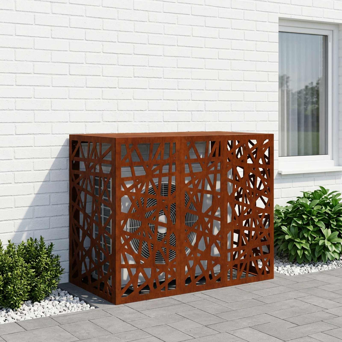 Air Conditioner Cover Rusty 110 x 50 x 80 cm Weathering Steel