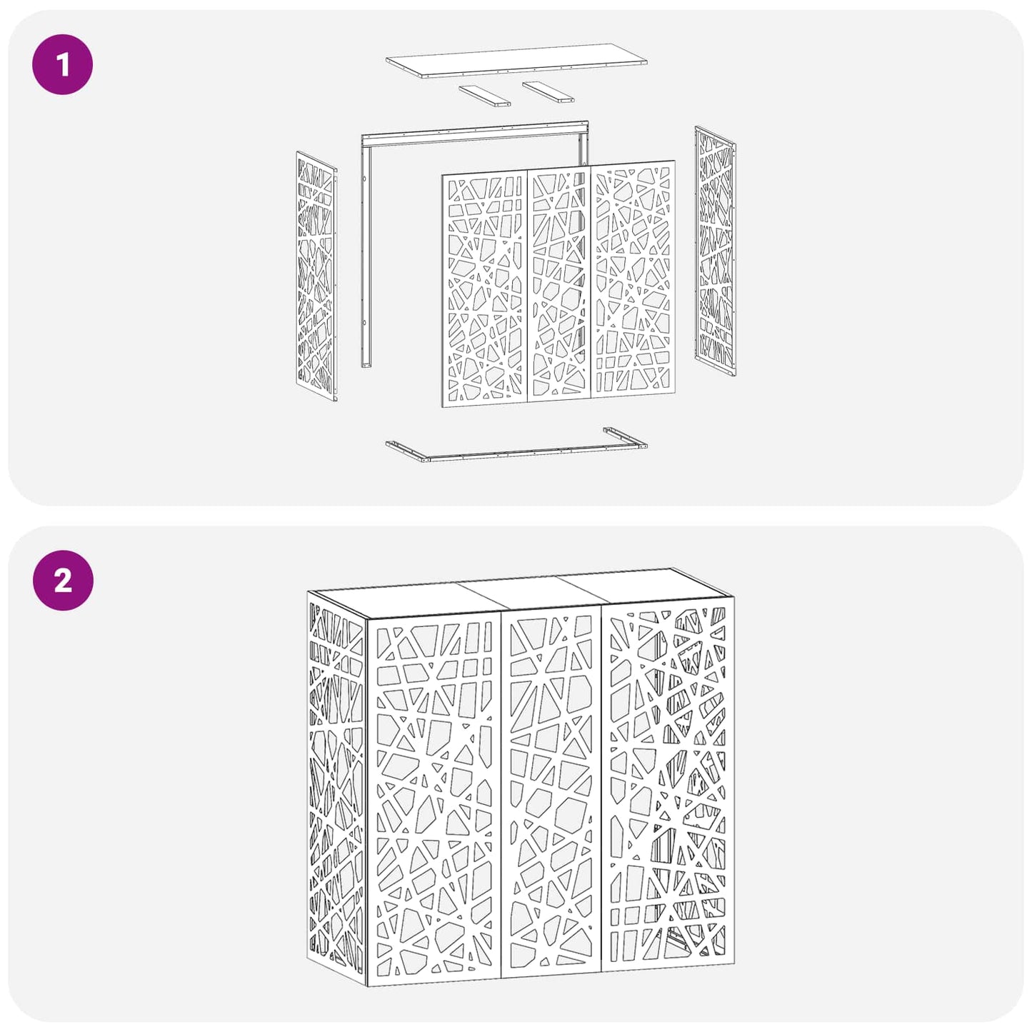 Air Conditioner Cover Silver 110 x 50 x 105 cm Stainless Steel