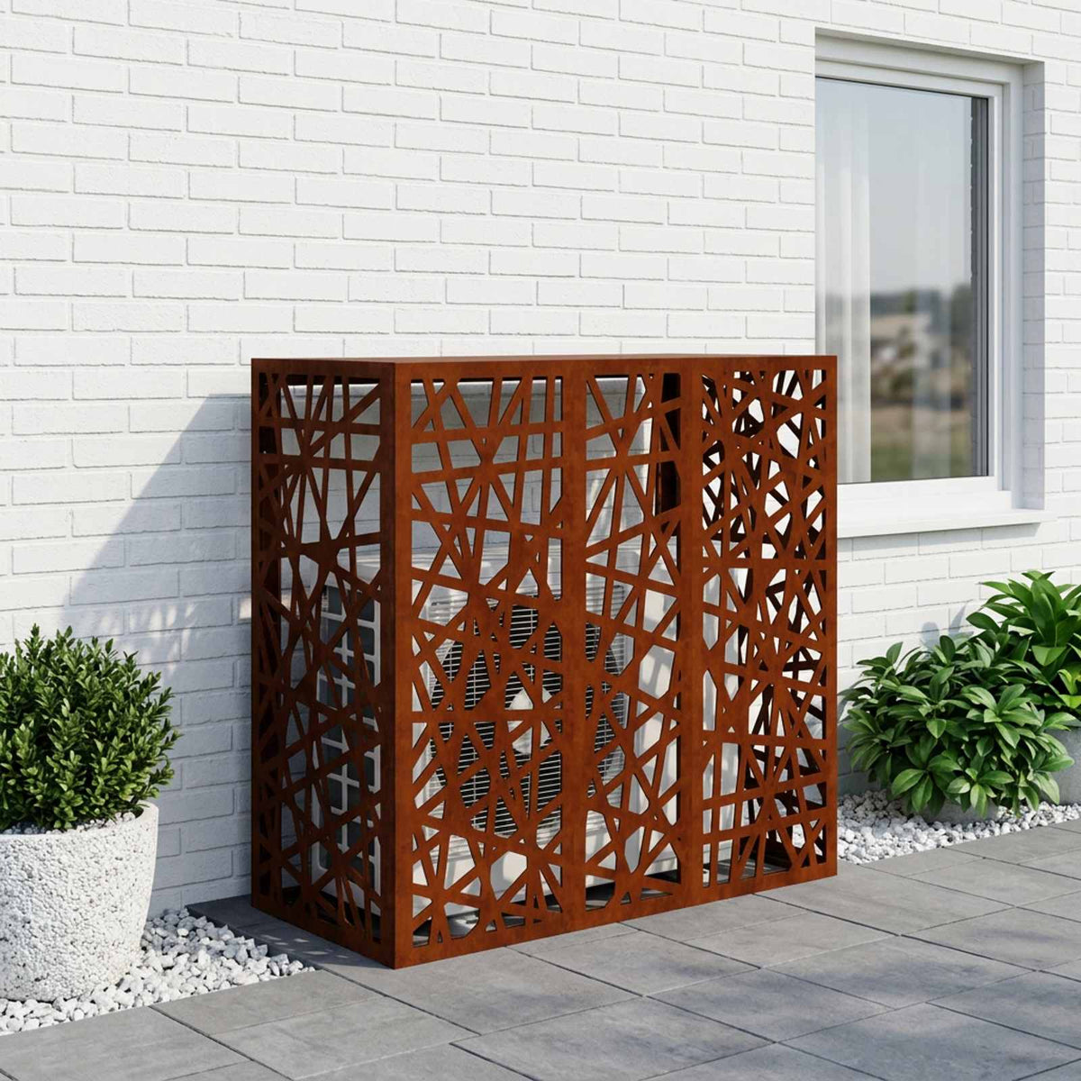Air Conditioner Cover Rusty 110 x 50 x 105 cm Weathering Steel