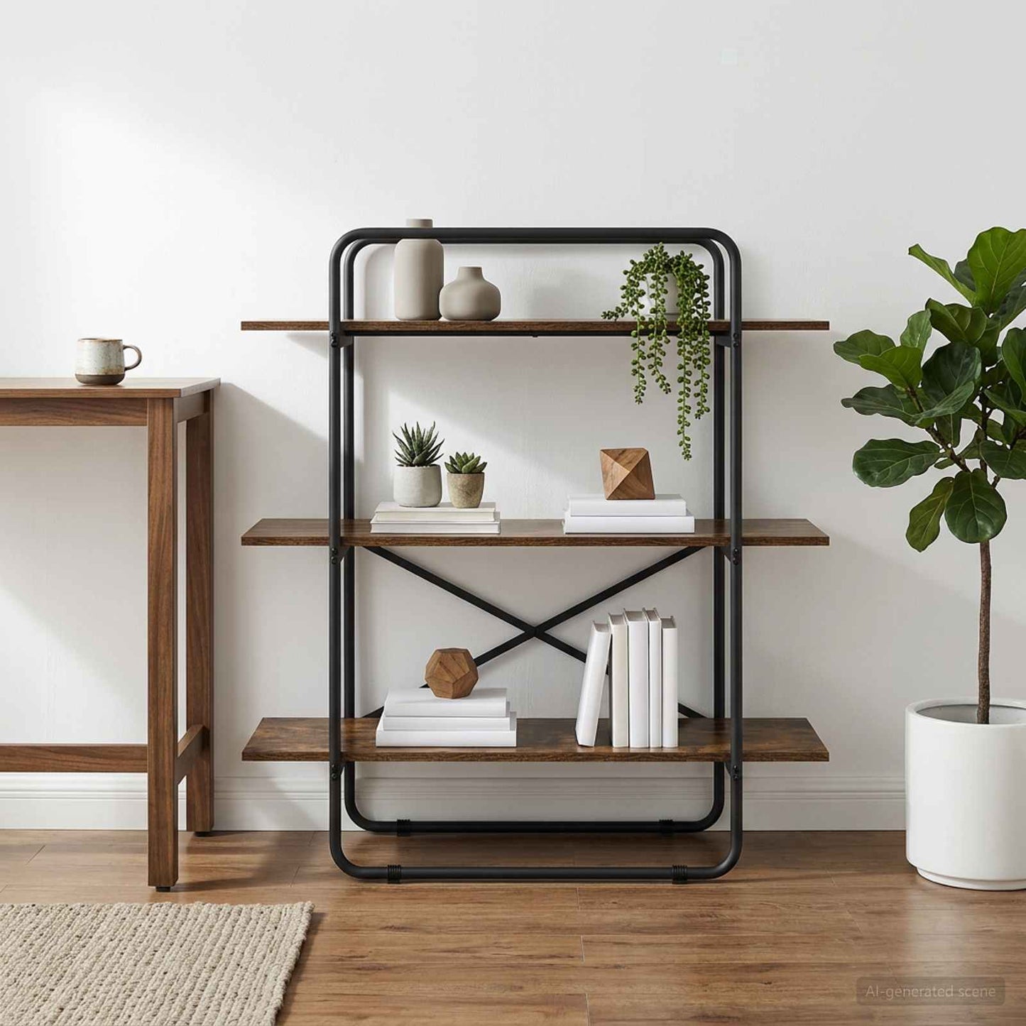 Bookshelf 3-Tier 100 x 35 x 105 cm PB Smoked Oak