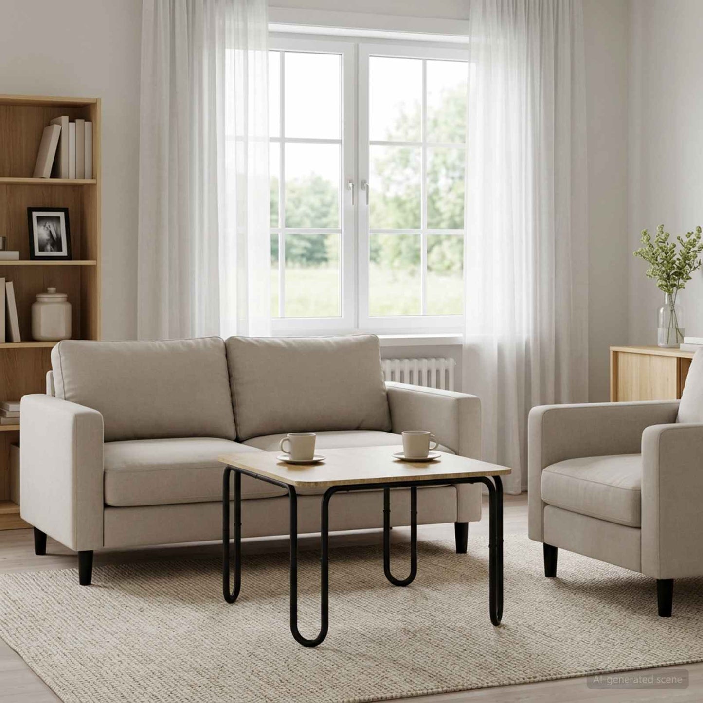 Coffee Table Sonoma Oak 59 x 59 x 45 cm Engineered Wood