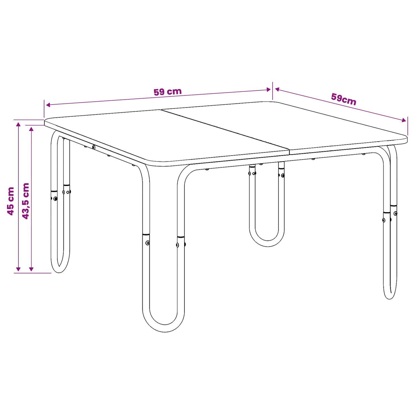 Coffee Table Sonoma Oak 59 x 59 x 45 cm Engineered Wood