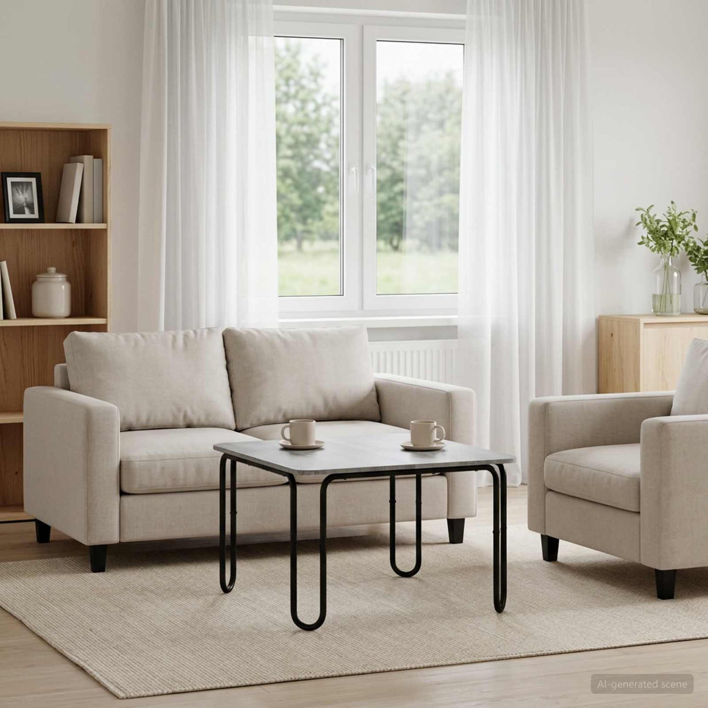 Coffee Table Grey Sonoma 59 x 59 x 45 cm Engineered Wood
