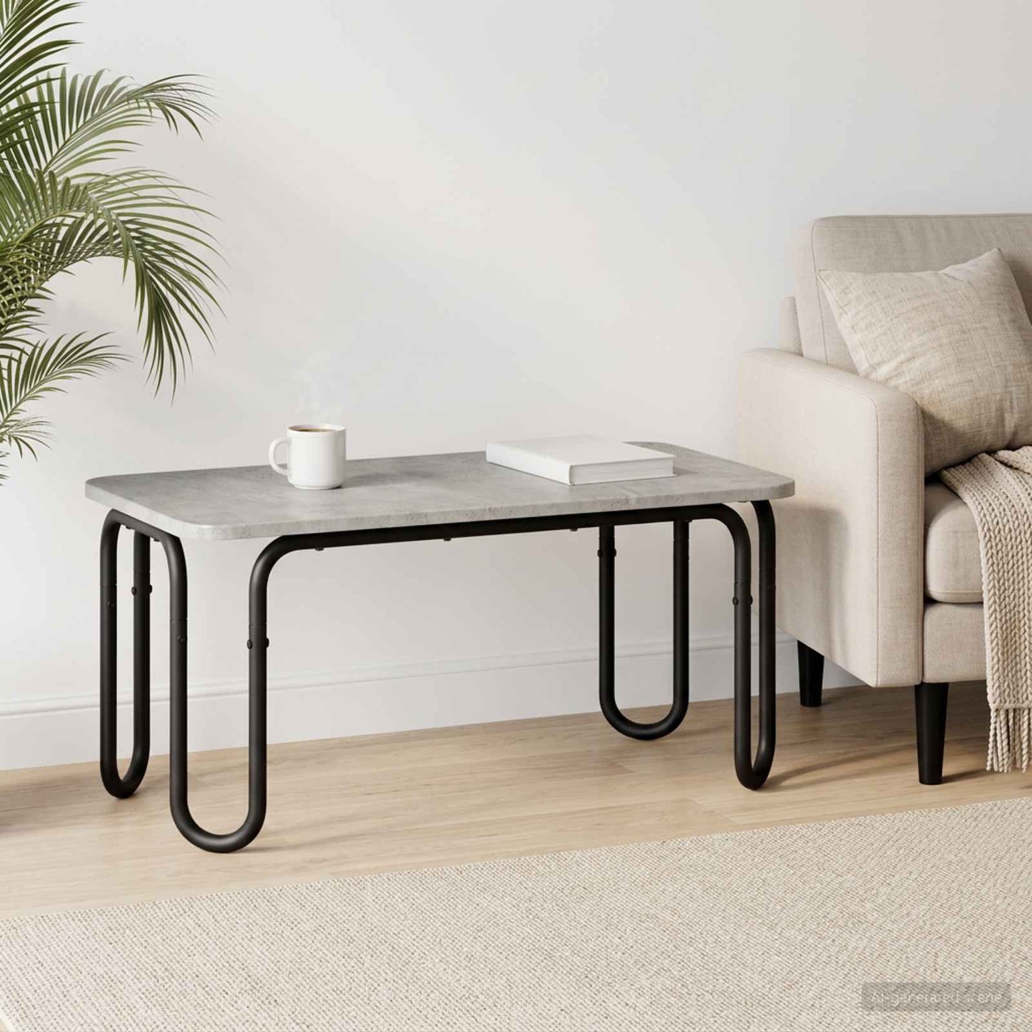 Coffee Table Concrete Grey 79.5 x 40 x 36 cm Engineered Wood
