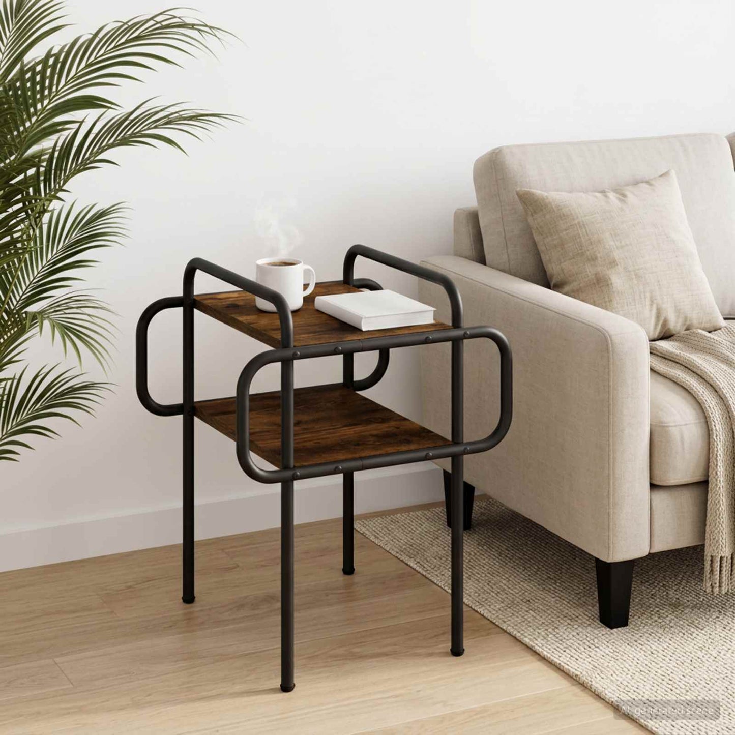 Coffee Table Smoked Oak 40 x 40 x 51 cm Engineered Wood