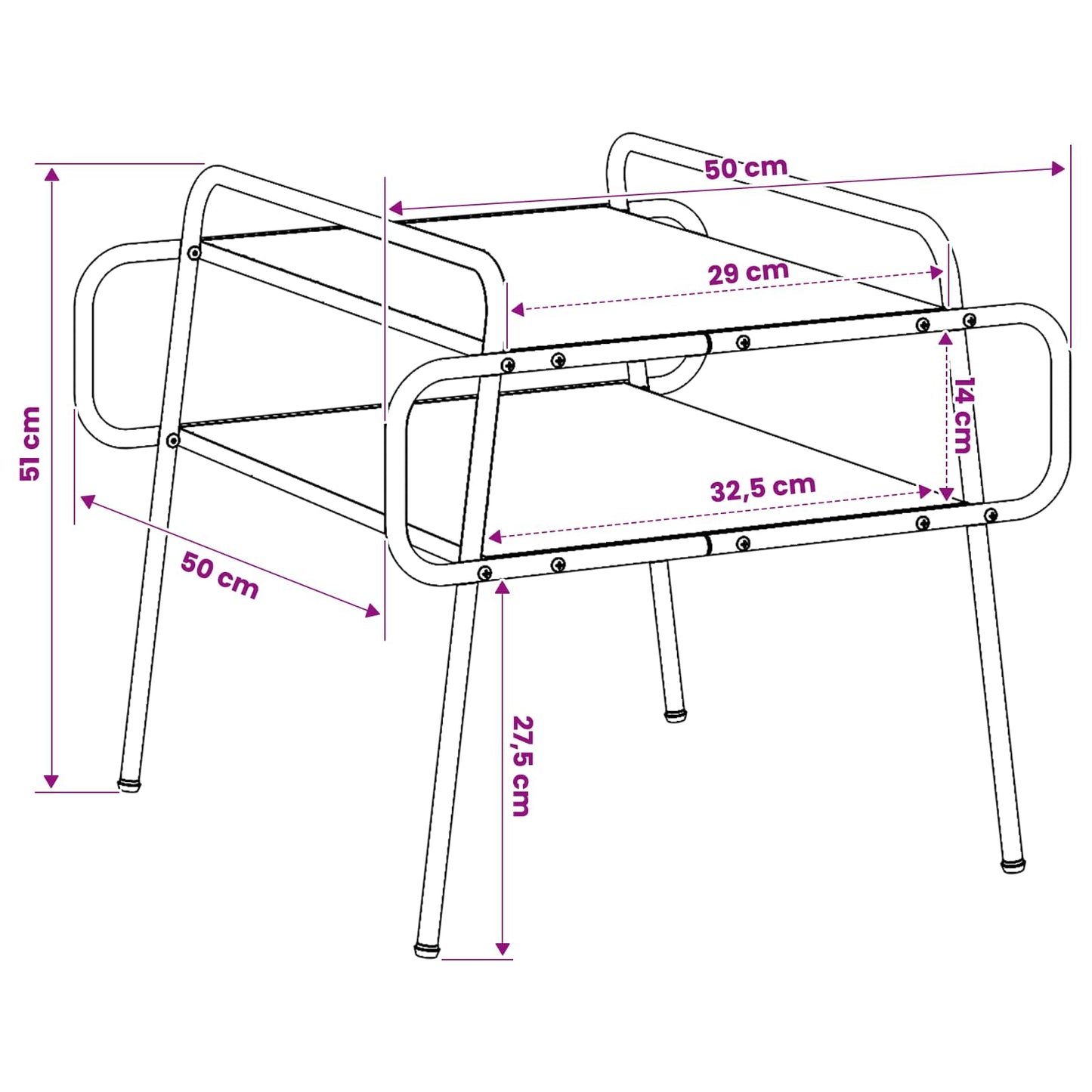 Coffee Table Sonoma Oak 50 x 50 x 51 cm Engineered Wood