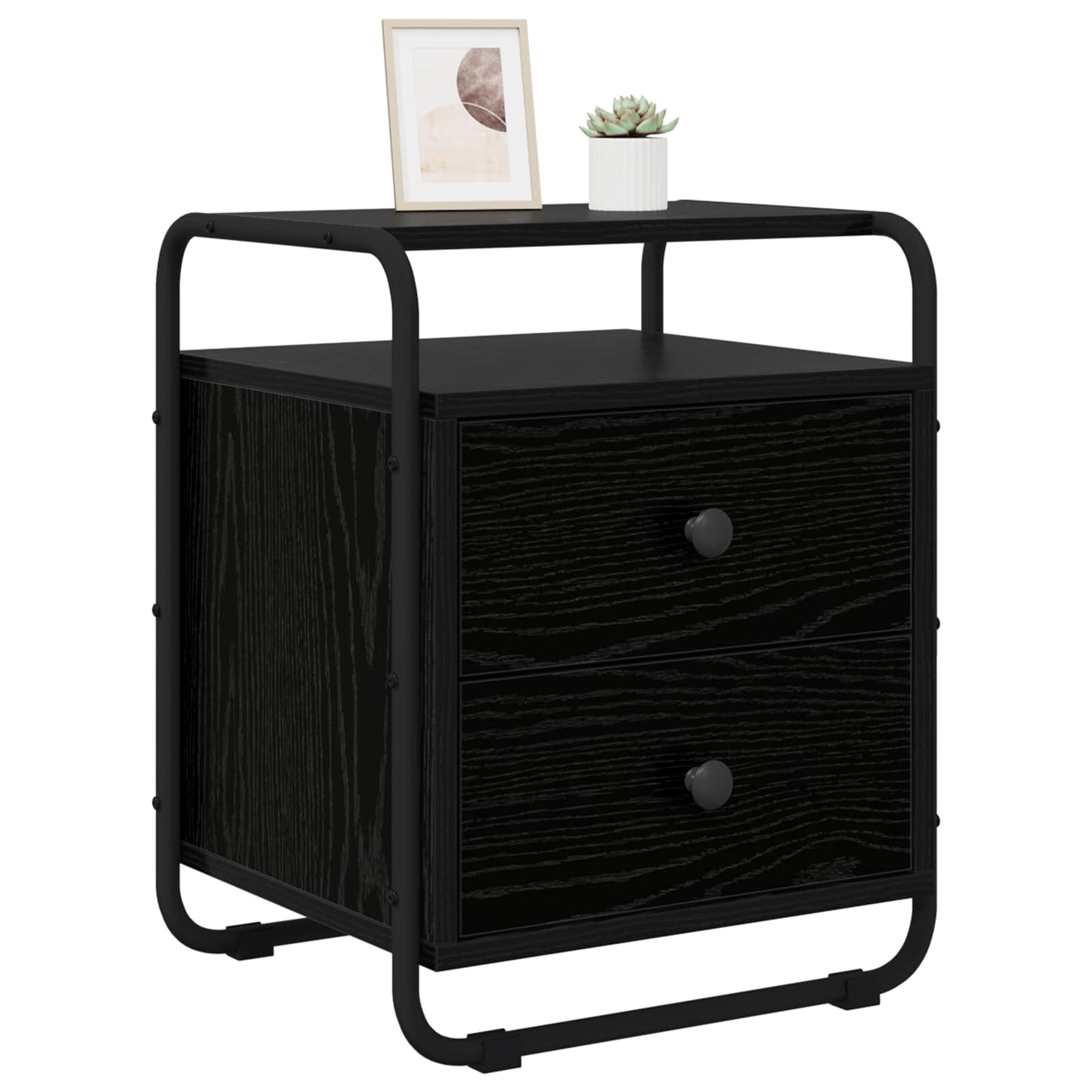 Bedside Cabinet Black Oak 40 x 36.5 x 50 cm Engineered Wood