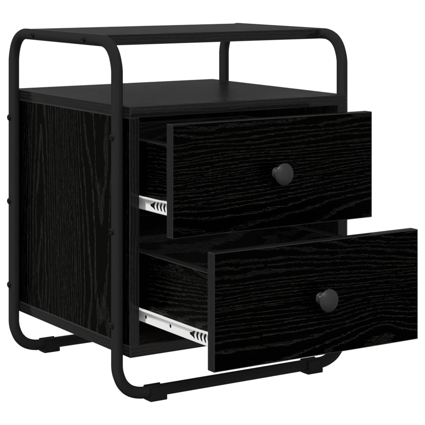 Bedside Cabinet 2 pcs Black Oak 40 x 36.5 x 50 cm