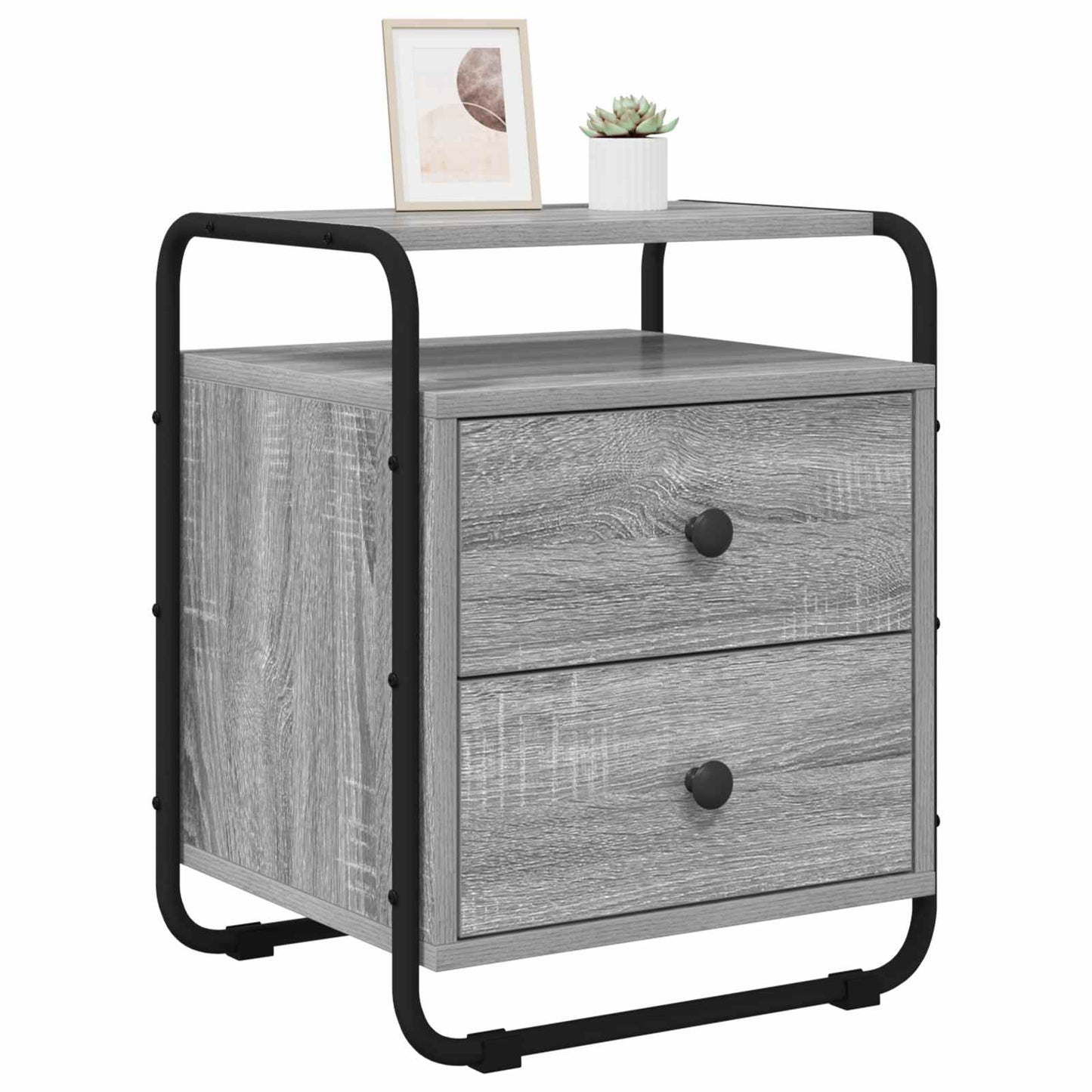 Bedside Cabinet 2 pcs Grey Sonoma 40 x 36.5 x 50 cm