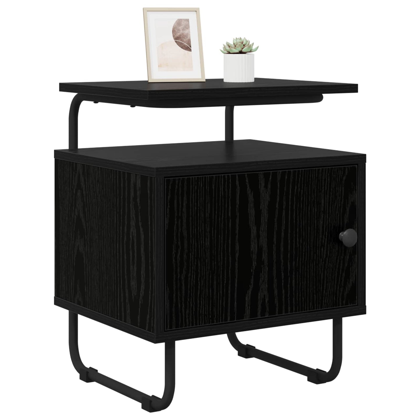 Bedside Cabinet Black Oak 40 x 36.5 x 50 cm Engineered Wood