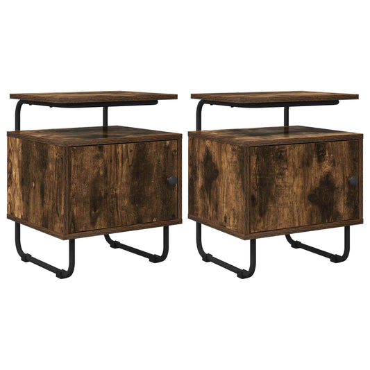 Bedside Cabinet 2 pcs Smoked Oak 40 x 36.5 x 50 cm