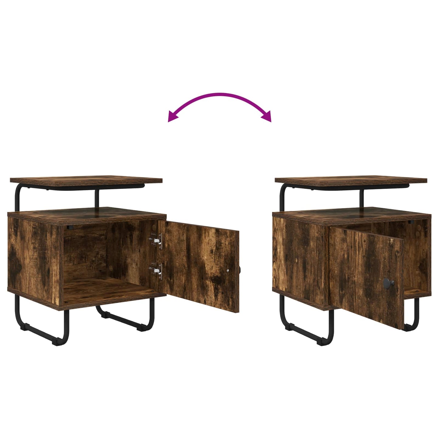 Bedside Cabinet 2 pcs Smoked Oak 40 x 36.5 x 50 cm