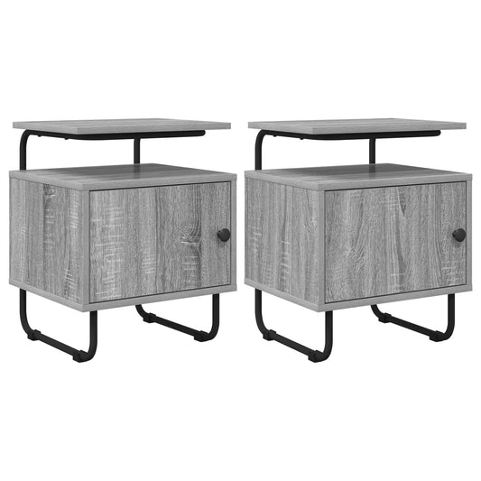 Bedside Cabinet 2 pcs Grey Sonoma 40 x 36.5 x 50 cm