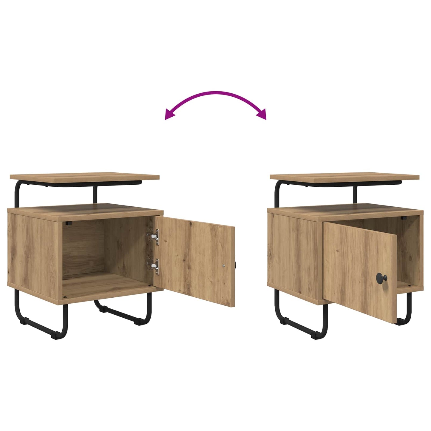 Bedside Cabinet 2 pcs Artisan Oak 40 x 36.5 x 50 cm