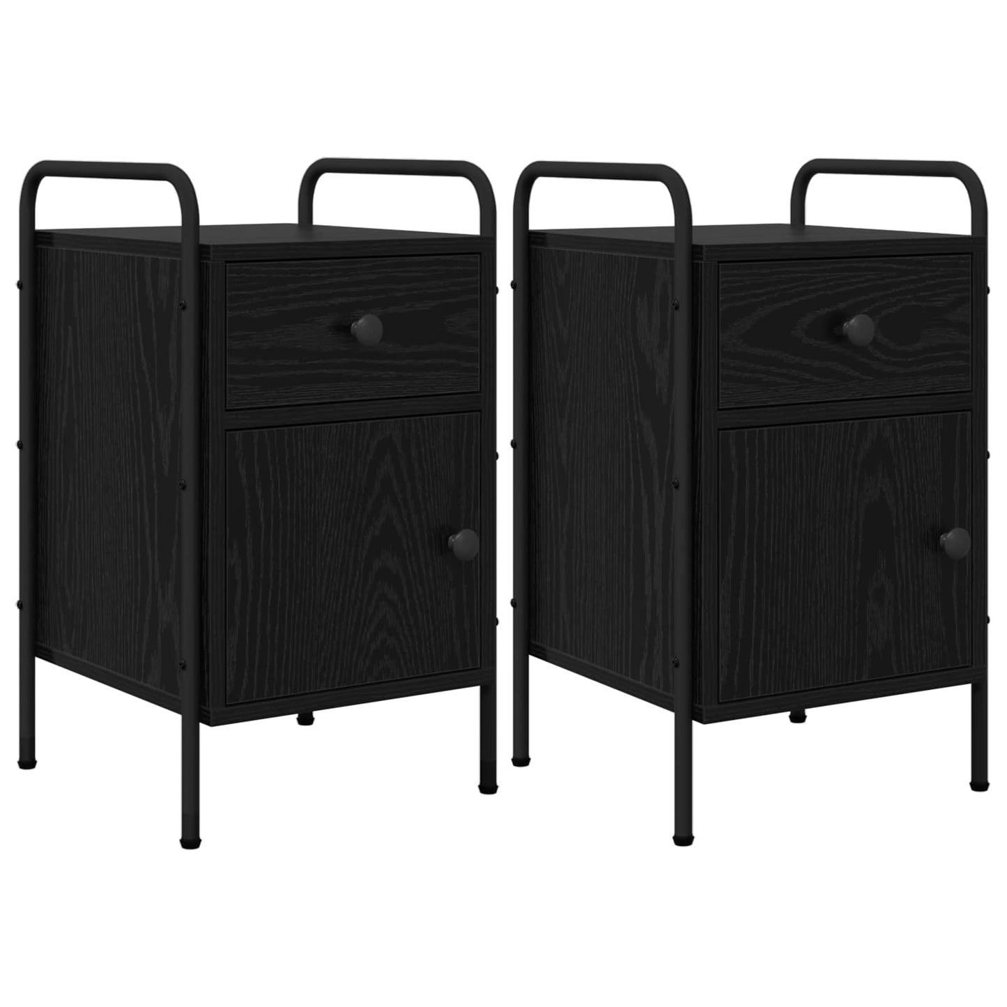 Bedside Cabinet 2 pcs Black Oak 35 x 36.5 x 61 cm